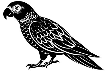 Cute Bird Vector Line Art Illustration – Clipart, Logo Icon, Black and White Bird Drawing