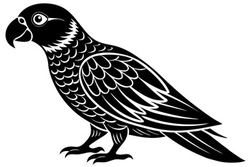 Cute Bird Vector Line Art Illustration – Clipart, Logo Icon, Black and White Bird Drawing