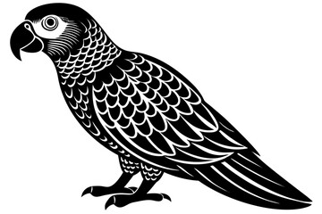 Cute Bird Vector Line Art Illustration – Clipart, Logo Icon, Black and White Bird Drawing