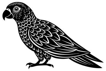 Cute Bird Vector Line Art Illustration – Clipart, Logo Icon, Black and White Bird Drawing