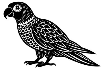 Cute Bird Vector Line Art Illustration – Clipart, Logo Icon, Black and White Bird Drawing