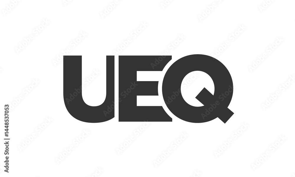 Poster ueq logo design template with strong and modern bold text. initial based vector logotype featuring s