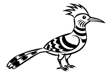 Cute Bird Vector Line Art Illustration – Clipart, Logo Icon, Black and White Bird Drawing