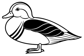 Cute Bird Vector Line Art Illustration – Clipart, Logo Icon, Black and White Bird Drawing