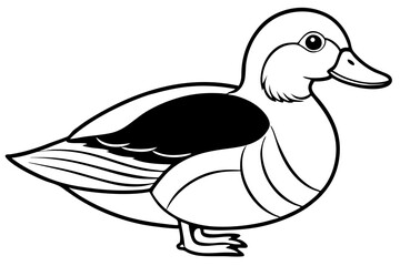 Cute Bird Vector Line Art Illustration – Clipart, Logo Icon, Black and White Bird Drawing
