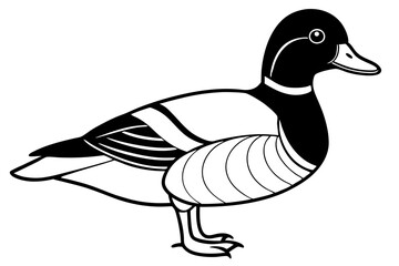 Cute Bird Vector Line Art Illustration – Clipart, Logo Icon, Black and White Bird Drawing