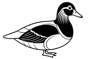 Cute Bird Vector Line Art Illustration – Clipart, Logo Icon, Black and White Bird Drawing