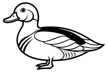 Cute Bird Vector Line Art Illustration – Clipart, Logo Icon, Black and White Bird Drawing