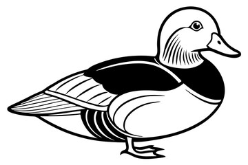 Cute Bird Vector Line Art Illustration – Clipart, Logo Icon, Black and White Bird Drawing