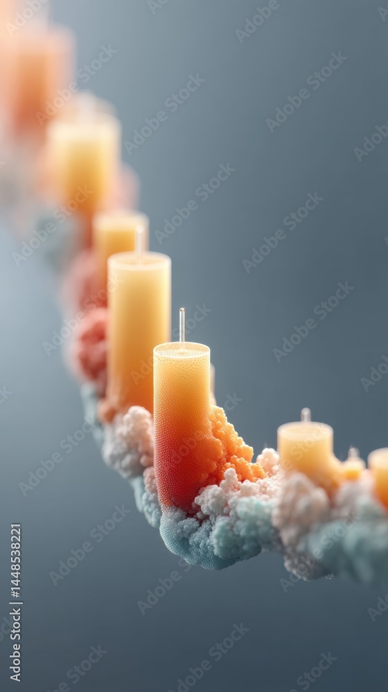 Aufkleber cinematic forex trading visualization gradient candlestick momentum chart with dynamic cloud - ai-po