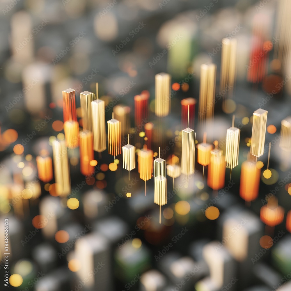 Poster Algorithmic Finance Visualization Immersive Digital Cityscape Revealing Quantum Trading Dynamics and Next-Gen Investment Intelligence Landscape