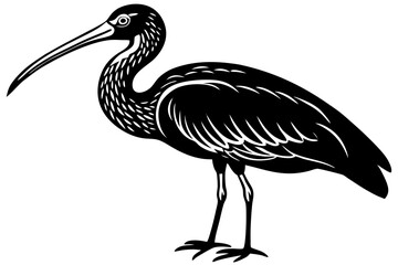 Cute Bird Vector Line Art Illustration – Clipart, Logo Icon, Black and White Bird Drawing