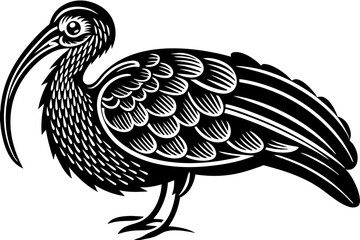 Cute Bird Vector Line Art Illustration – Clipart, Logo Icon, Black and White Bird Drawing