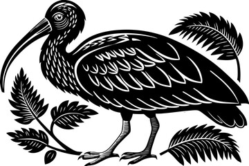 Cute Bird Vector Line Art Illustration – Clipart, Logo Icon, Black and White Bird Drawing