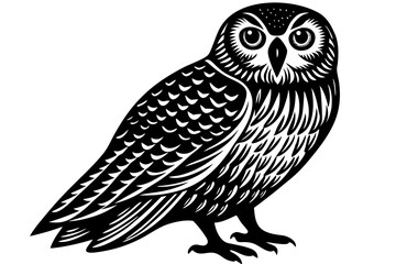 Cute Bird Vector Line Art Illustration – Clipart, Logo Icon, Black and White Bird Drawing