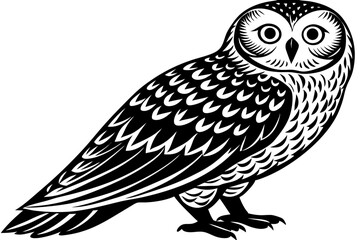 Cute Bird Vector Line Art Illustration – Clipart, Logo Icon, Black and White Bird Drawing