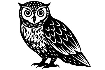 Cute Bird Vector Line Art Illustration – Clipart, Logo Icon, Black and White Bird Drawing