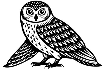 Cute Bird Vector Line Art Illustration – Clipart, Logo Icon, Black and White Bird Drawing