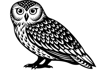 Cute Bird Vector Line Art Illustration – Clipart, Logo Icon, Black and White Bird Drawing