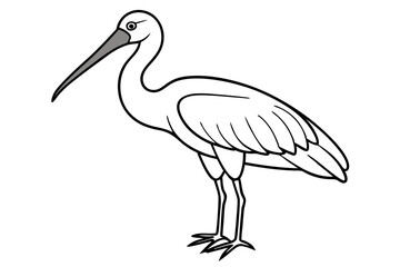 Cute Bird Vector Line Art Illustration – Clipart, Logo Icon, Black and White Bird Drawing