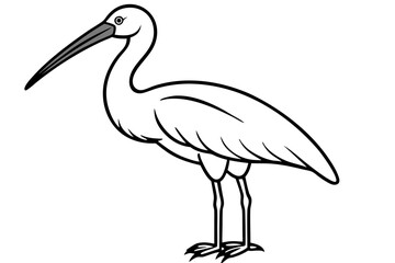 Cute Bird Vector Line Art Illustration – Clipart, Logo Icon, Black and White Bird Drawing