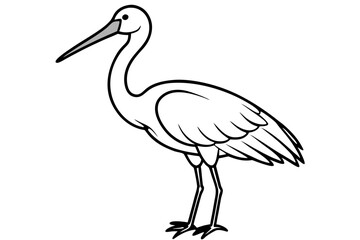 Cute Bird Vector Line Art Illustration – Clipart, Logo Icon, Black and White Bird Drawing