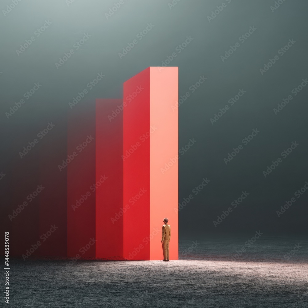 Leinwandbilder minimal risk visualization emotional intelligence in financial performance - generative ai of invest