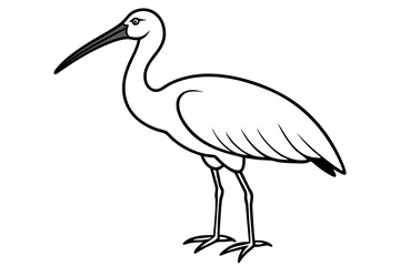 Cute Bird Vector Line Art Illustration – Clipart, Logo Icon, Black and White Bird Drawing
