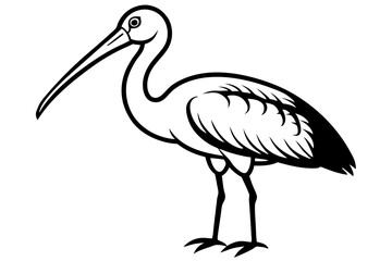 Cute Bird Vector Line Art Illustration – Clipart, Logo Icon, Black and White Bird Drawing