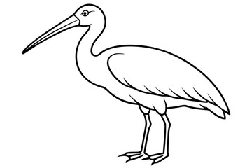 Cute Bird Vector Line Art Illustration – Clipart, Logo Icon, Black and White Bird Drawing