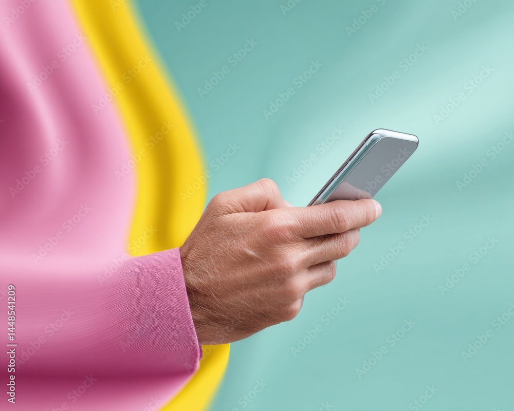 Aufkleber vibrant digital connectivity millennial professional engaging sleek smartphone against retro color b