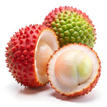 Juicy Genip Slice with Lychee Like Interior White Studio