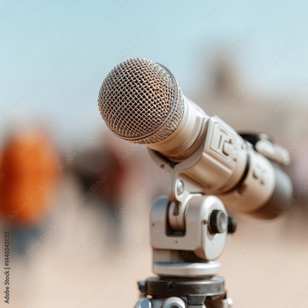 Aufkleber minimalist media production professional wireless microphone showcasing next-gen content creation to