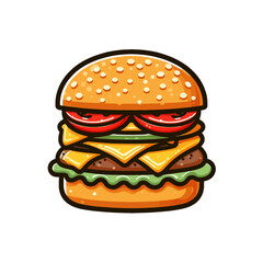 Cartoon burger Vector illustration