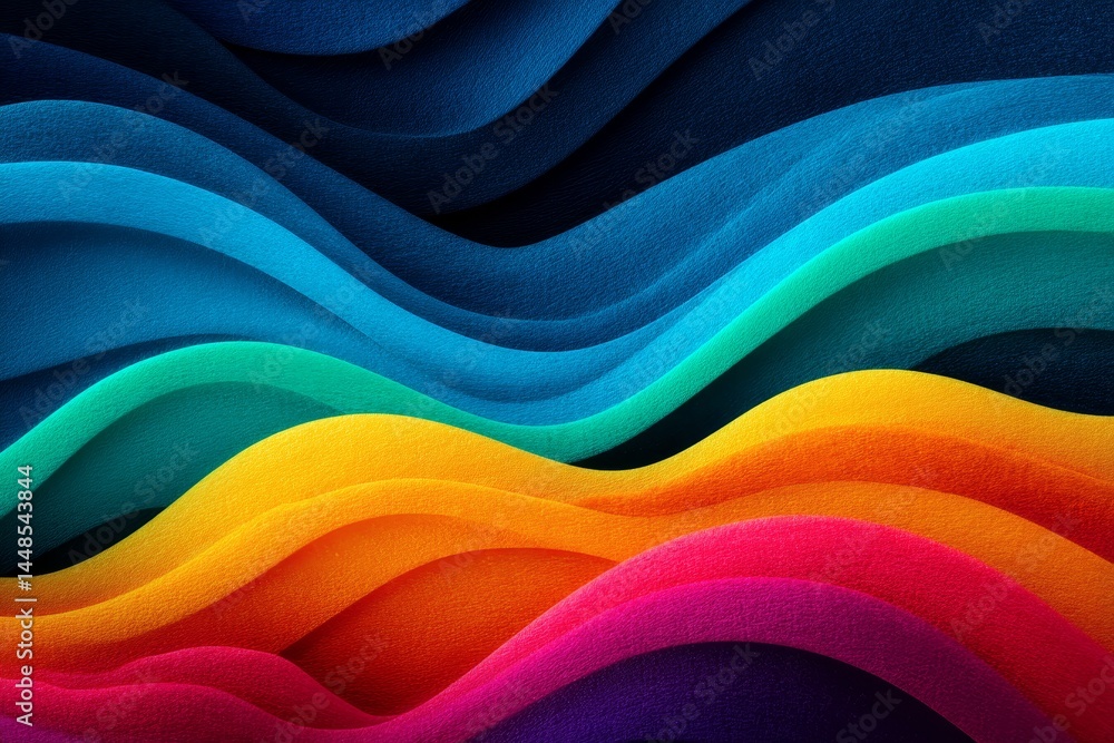 Poster vibrant wave abstract background - colorful abstract waves symbolizing energy, fluidity, movement, h
