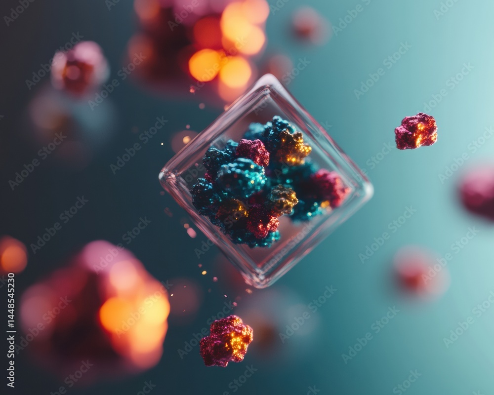 Aufkleber quantum crypto visualization holographic data cubes in immersive digital landscape - next-gen blockc