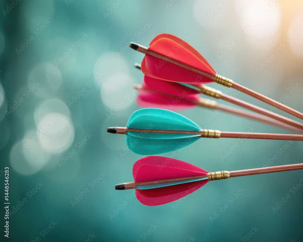 Poster Precision Performance Vibrant Archery Arrows Capturing Peak Concentration and Competitive Excellence in High-Definition Sports Visualization