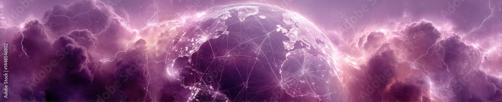 Poster quantum connectivity revolution immersive global network visualization transforming digital telecomm