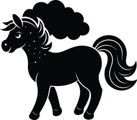 Fototapeta premium Pony Silhouette With Cloud