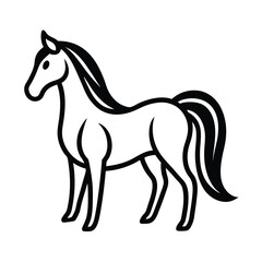 minimalist horse outline clean curves vector line art