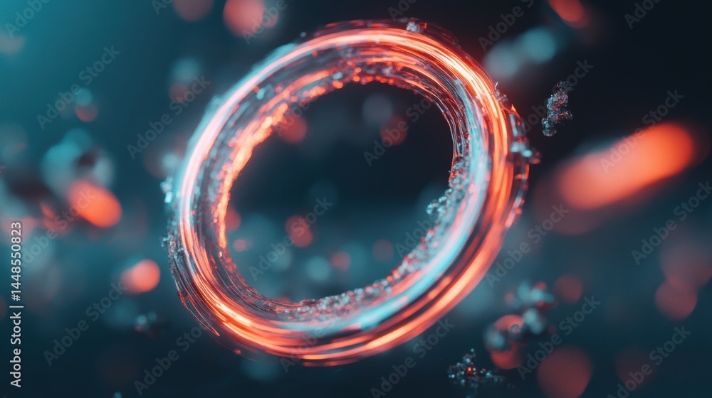 Aufkleber Futuristic Software Evolution Dynamic Circular Refresh Icon Visualizing Digital Transformation with Luminescent Motion Design for Tech Innovation and System Optimization