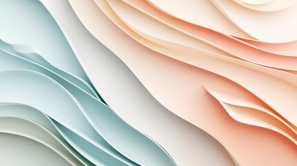Obraz premium pastel abstract geometric shapes, soft tones, 3D minimal design, clean composition 