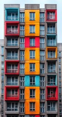 Colorful City Apartment Building.