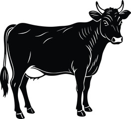Fototapeta premium Silhouette Of A Standing Cow