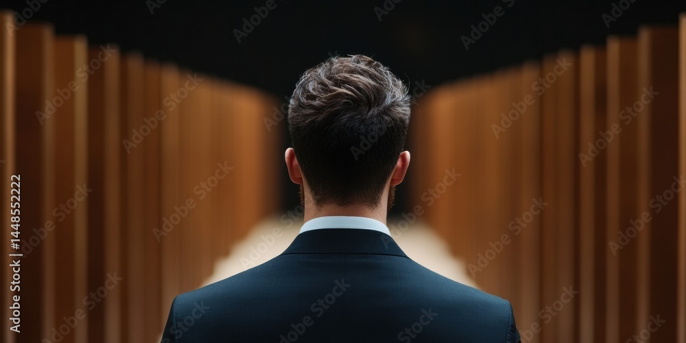 Poster neural pathway decision visualization minimalist corporate leadership journey through transformative