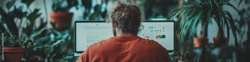 Poster biophilic workspace revolution data-driven productivity in eco-conscious digital era - remote work p