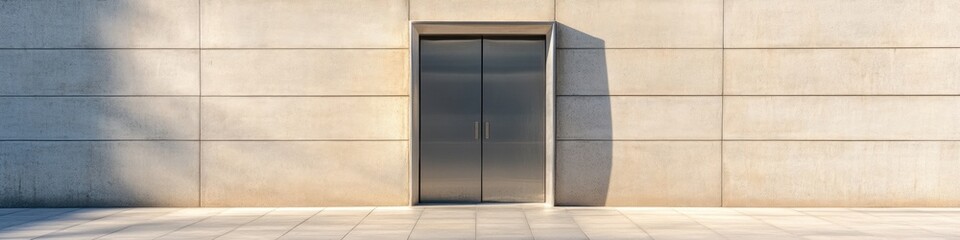 Minimalist Urban Safety Design Industrial-Grade Emergency Exit with Sleek Metal Panic Bar - Architectural Resilience in Modern Building Infrastructure