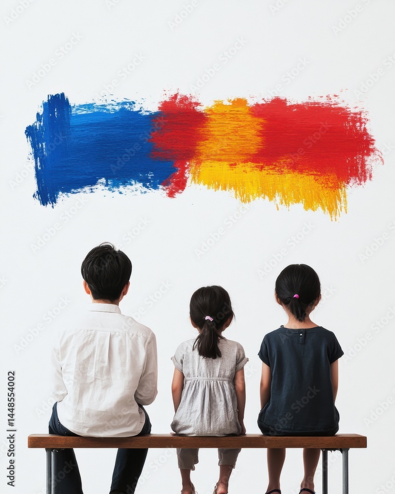 Aufkleber Mindful Diversity Inclusive Color Theory Visualization with Multi-Generational Perspectives - Empowering Visual Communication and Social Harmony