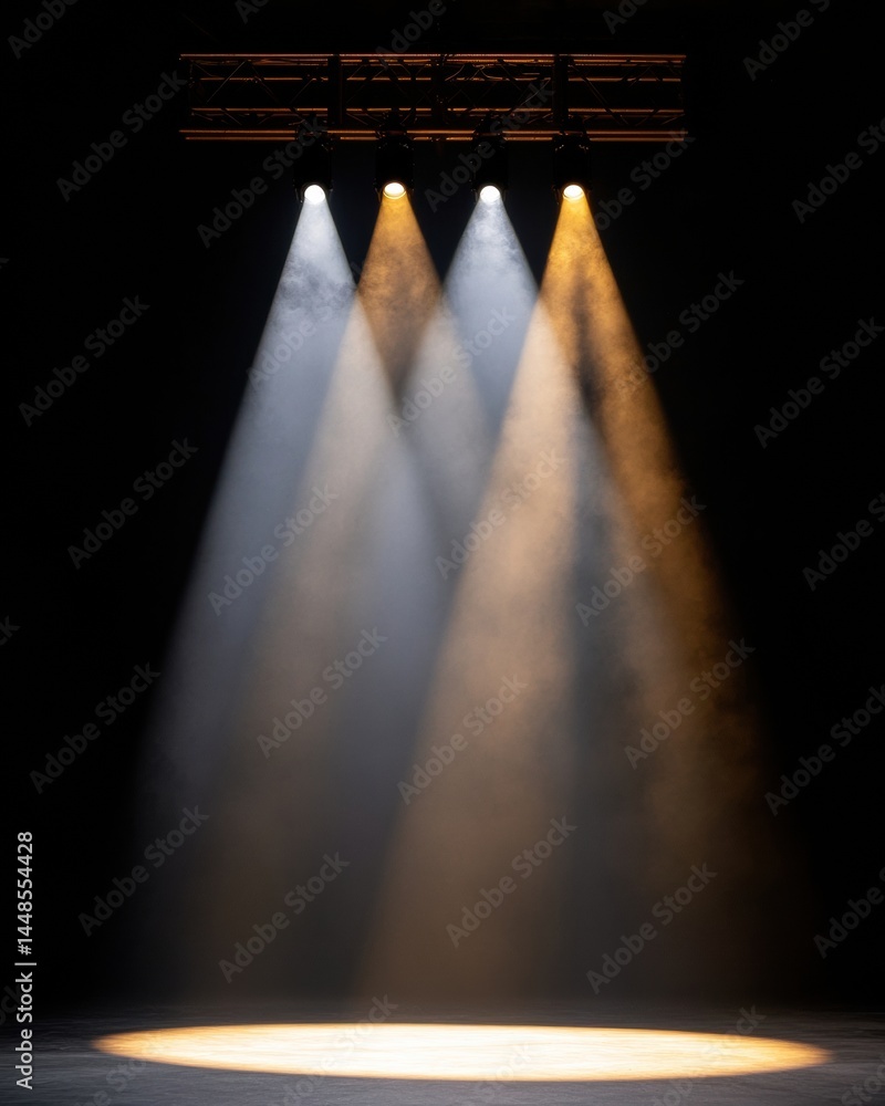 Poster immersive stage lighting design cinematic performance technology showcasing dynamic atmospheric beam