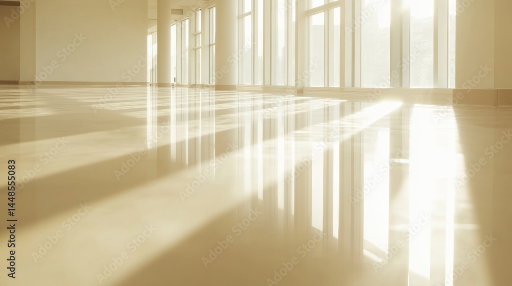 Poster minimalist corporate zen architectural light mapping in empty modern office space - future-focused d